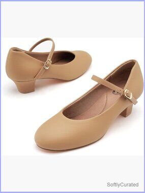 1.5" Block Heel Character Shoes Women's Dance Shoes Adjustable Ankle Strap